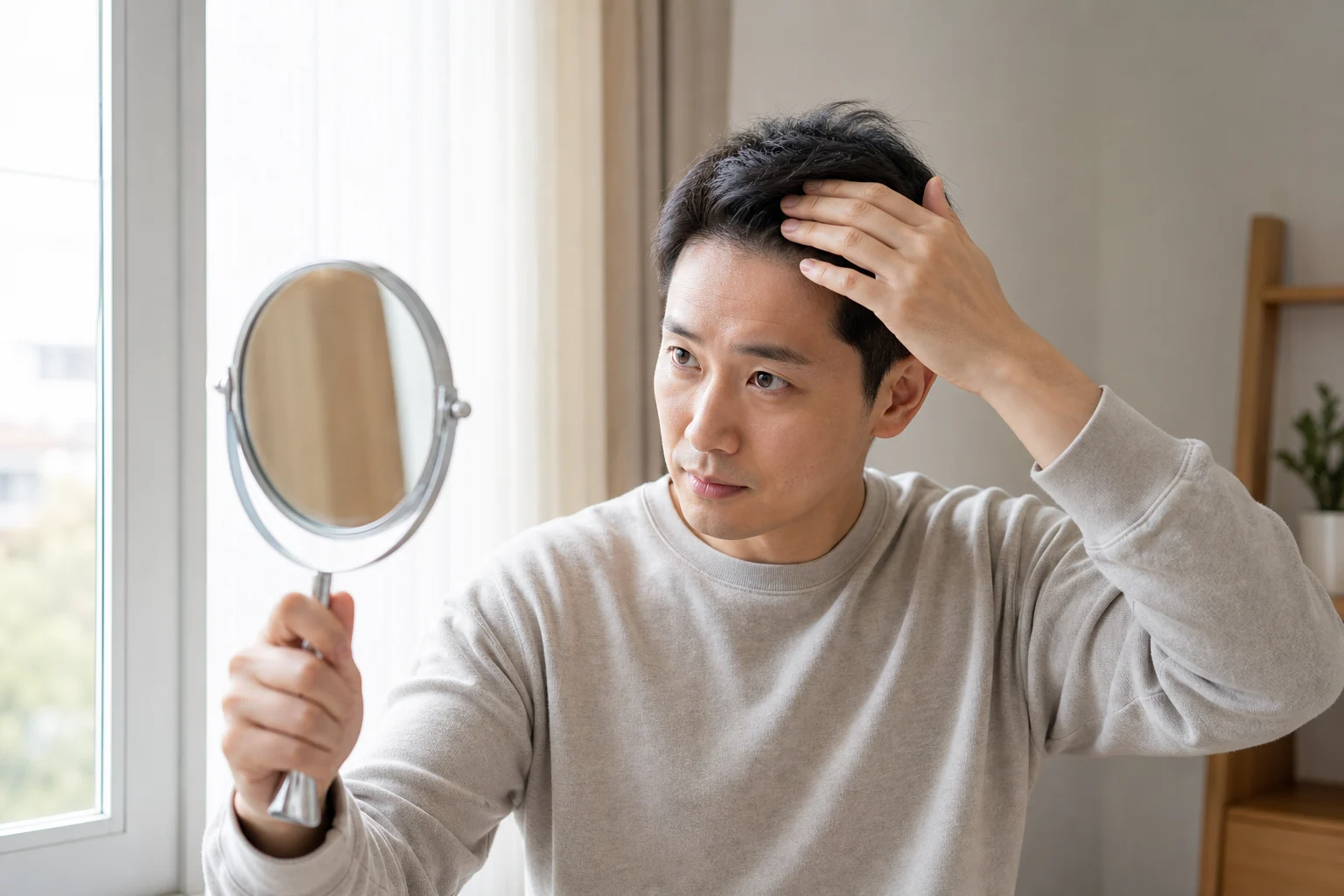 어린이 탈모 병원 방문 전 질문을 정리하는 장면