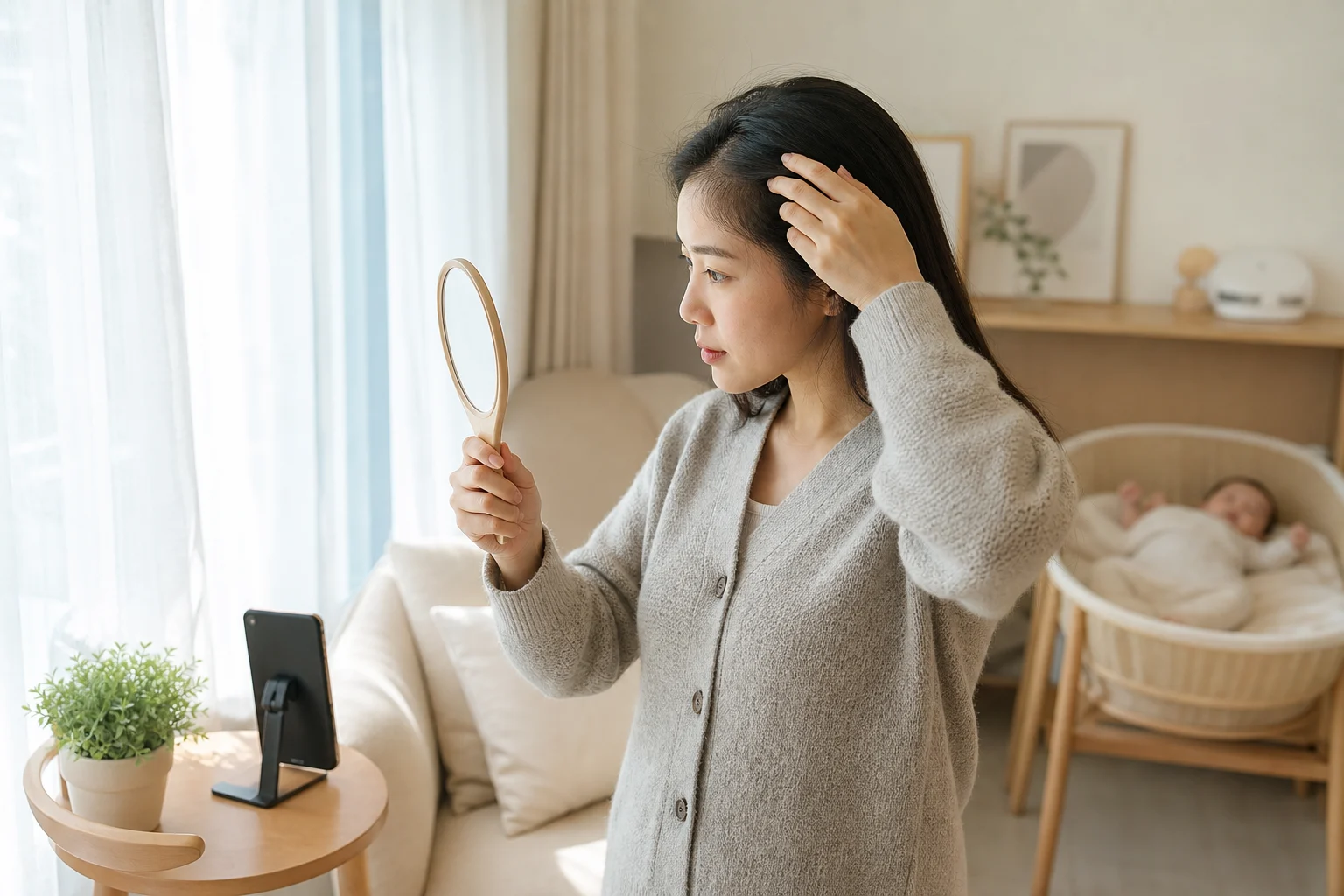 탈모 병원 첫 방문 정보를 확인하는 상담 준비 장면